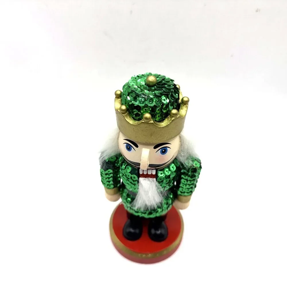 Nutcracker King Green and Green Sequins 7” Christmas